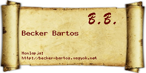 Becker Bartos névjegykártya